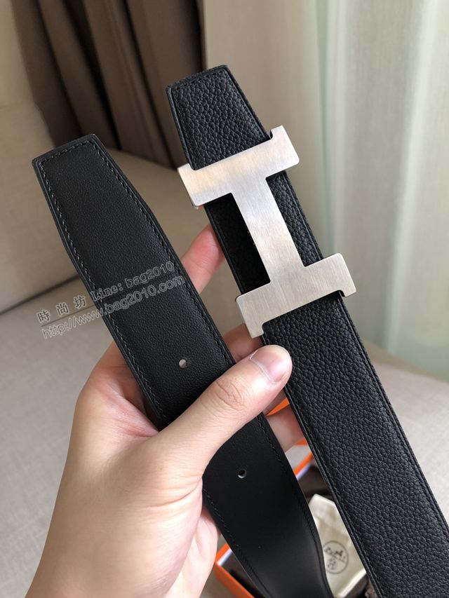 Hermes皮帶 官網同步 38MM 荔枝紋牛皮 愛馬仕男士腰帶  xfp2079